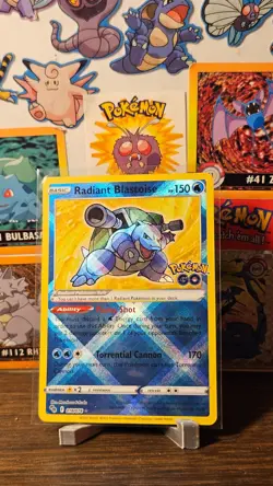 Pokemon TCG Radiant Blastoise 018/078 Pokemon GO Holo - Near Mint - Image 1