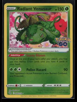 Radiant Venusaur Holo Radiant Rare Pokemon GO 004/078 NM (3M) - Image 1