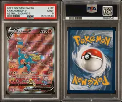 2022 POKEMON SWORD & SHIELD ASTRAL RADIANCE #172 MACHAMP V ALTERNATE ART PSA 9 - Image 3