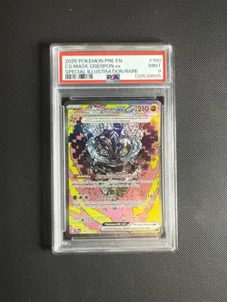 2025 POKEMON PRE EN CS MASK MASK OGERPON EX SPECIAL ILLUSTRATION RARE #160 PSA 9 - Image 1