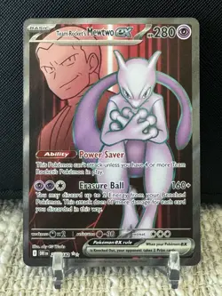 Pokemon - Team Rocket's Mewtwo ex 213/182- Ultra Rare- Destined Rivals - Image 1