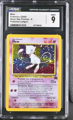 Mew Promo 9 Holo CGC 9 Black Star Promo Pokemon League 2000 Holo Pokemon Card - Image 1
