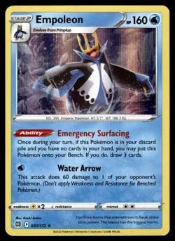 EMPOLEON - 037/172 Holo Rare Brilliant Stars Pokemon NM - Image 1