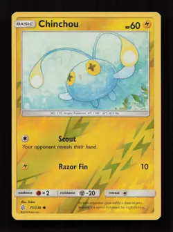 Chinchou 71/236 Common Cosmic Eclipse Pokemon Reverse Holo Near Mint - Image 1