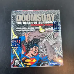 1992 Doomsday Death of Superman SkyBox Trading Cards – Full Sealed Box 36 Packs - Image 1