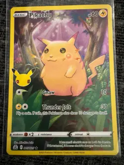 Pokemon Pikachu TCG Full Art Card 005/025 Celebrations 25th Anniversary Edition - Image 1