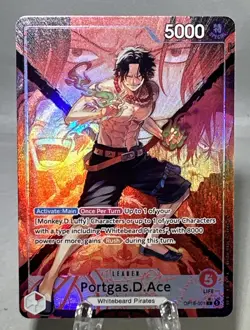 Portgas D Ace OP16-001 Leader Alternate Art The Time of Battle One Piece 🚀 Ship - Image 1
