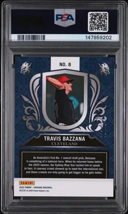 2025 Panini Crusade Inserts #8 Travis Bazzana Green PSA 10 /249 - Image 2