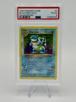 1999 POKEMON BASE SET SHADOWLESS HOLO #2 BLASTOISE PSA 4 - Image 2