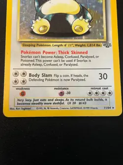 Snorlax 11/64 Jungle Holo Rare Pokemon Card WOTC Vintage MP - Image 4