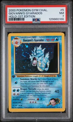 2000 POKEMON GYM CHALLENGE HOLO-1ST EDITION #5 GIOVANNI'S GYARADOS PSA 7 - Image 1