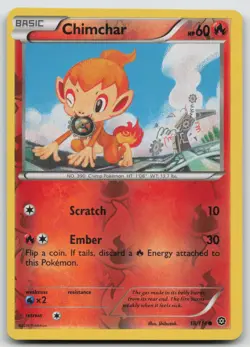 Pokemon Card Chimchar REVERSE HOLO XY - Steam Siege 18/114 - Image 1