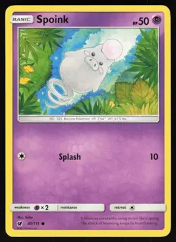 Spoink 41/111 Common Crimson Invasion Pokemon Lightly Played - Image 1