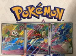 Pokemon - Rowlet Litten Popplio First Partner Illustration Set MEP 43 44 45 LOT - Image 1