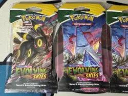 POKEMON - EVOLVING SKIES - LOT of THREE (3) | SLEEVED BOOSTER PACKS - Image 2