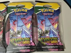 POKEMON - EVOLVING SKIES - LOT of THREE (3) | SLEEVED BOOSTER PACKS - Image 3