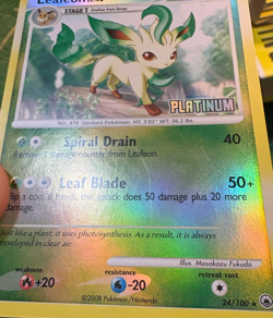LEAFEON 24/100 Majestic Dawn PLATINUM STAMPED Burger King PROMO Pokemon TCG LP - Image 2
