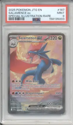 SALAMENCE 2025 Pokemon JTG EN Special Illustration Rare #187 PSA 9 MINT - Image 1