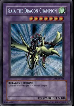 Gaia the Dragon Champion Yu-Gi-Oh! Legend White Dragon Secret Rare 1st Edition - Image 1