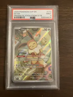 2025 POKEMON SCARLET & VIOLET SVP EN-PRISMATIC EVOLUTIONS EEVEE #173 PROMO PSA 9 - Image 1