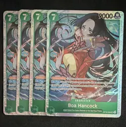 Playset Bandai One Piece TCG Boa Hancock OP06-032 SR Green English x4 - Image 1