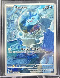 Pokemon Mantyke Full Art Illustration Rare 189/182 Sv04: Paradox Rift NM - Image 1