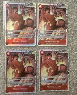 Bandai One Piece Monkey D. Luffy OP16-015 x4 Alt Art Foil - Image 1