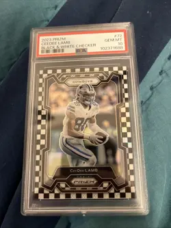2023 Panini Prizm CeeDee Lamb Black & White Checker Gem Mt 10 #72 - Image 1