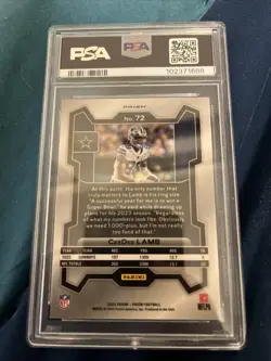 2023 Panini Prizm CeeDee Lamb Black & White Checker Gem Mt 10 #72 - Image 2