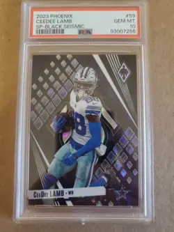 2023 Panini Phoenix CeeDee Lamb #59 SP BLACK SEISMIC /10 PSA 10 MINT Cowboys !! - Image 1