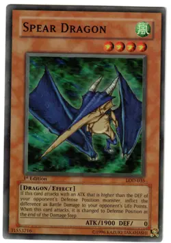 LOD-035 SPEAR DRAGON SR Yu-Gi-Oh Foil Card 1st Edition English NM - Image 1