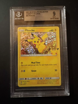 BGS 9 Mint 2021 PIKACHU HOLO POKEMON MCDONALD'S 25/25 - Image 1