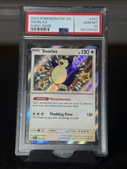 2024 POKEMON PAF EN-PALDEAN FATES SHINY RARE #202 SNORLAX PSA 10 - Image 1