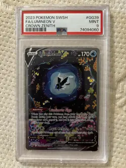 Pokemon Crown Zenith Galarian Gallery Lumineon V GG39/GG70 Full Art Holo PSA 9 - Image 1