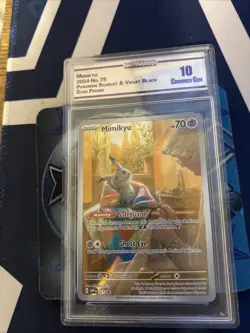 Crown 10 Mimikyu 075 SVP Black Star Promo Paldean Fates ETB Pokemon Crowned Gem - Image 1
