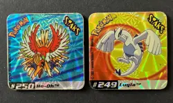 2X Pokemon Staks Magnets Lugia Ho-oh Johto Legendary Gold Silver #249 #250 SHINY - Image 1