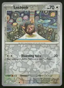 Lechonk 181/197 Common Obsidian Flames Pokemon Reverse Holo Near Mint - Image 1