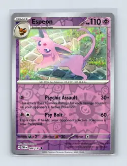 Espeon 086/197 Uncommon Obsidian Flames Pokemon Reverse Holo Lightly Played - Image 1