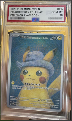 Pikachu with Grey Felt Hat Pokemon 2023 SVP EN Van Gogh Promo English 085 PSA 10 - Image 1