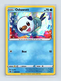 Oshawott (Cosmo Holo) SWSH222 Holo Promo Sword & Shield Promo Pokemon Holo LP - Image 1