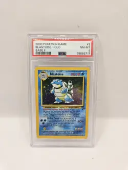 Pokemon Card Blastoise 2/130 Set Base PSA 8 Cosmos Holo ENG Near Mint - Image 1