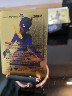 Pokemon Card Mewtwo GX Full Art 300HP Gold Foil Fan Art Mint Condition - Image 5