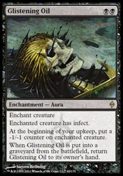 MTG English Glistening Oil NM Normal New Phyrexia - Image 1