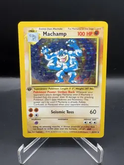 Pokemon TCG 1999 Machamp 8/102 Base Set 1st Edition Holo Rare Vintage - Image 1