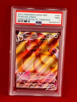 2021 Pokemon SWSH Shining Fates Black Star Promo EEVEE VMAX Full Art #087 PSA 9 - Image 1