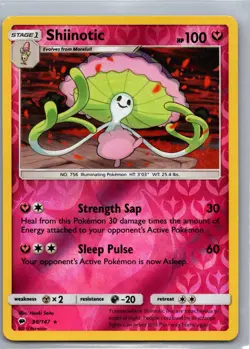 Shiinotic 98/147 Rare Burning Shadows Pokemon Reverse Holo Lightly Played - Image 1