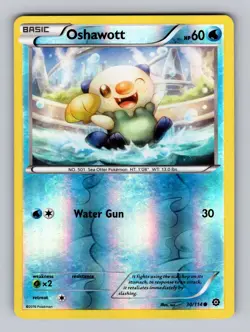 Oshawott 30/114 Common Steam Siege Pokemon Reverse Holo Lightly Played - Image 1