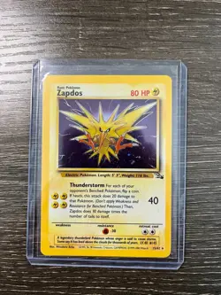Pokemon TCG Zapdos Fossil 15/62 Holo Unlimited Holo Rare - Image 1