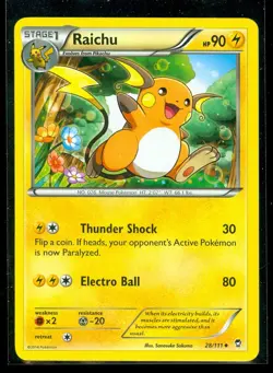 Pokemon RAICHU 28/111 - XY Furious Fists - - NEAR MINT/MINT - Image 1