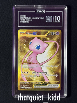 2023 Pokemon 151 Mew ex #205/165 Hyper Rare Gold Holo TAG 10 Gem Mint - Image 1